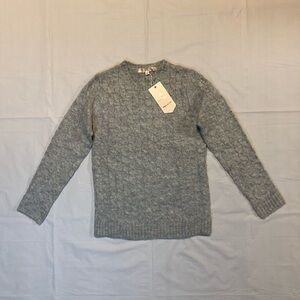 NWT Jade & Ivory Women’s Long Sleeve Crew Neck Knit Charcoal Gray Sweater S